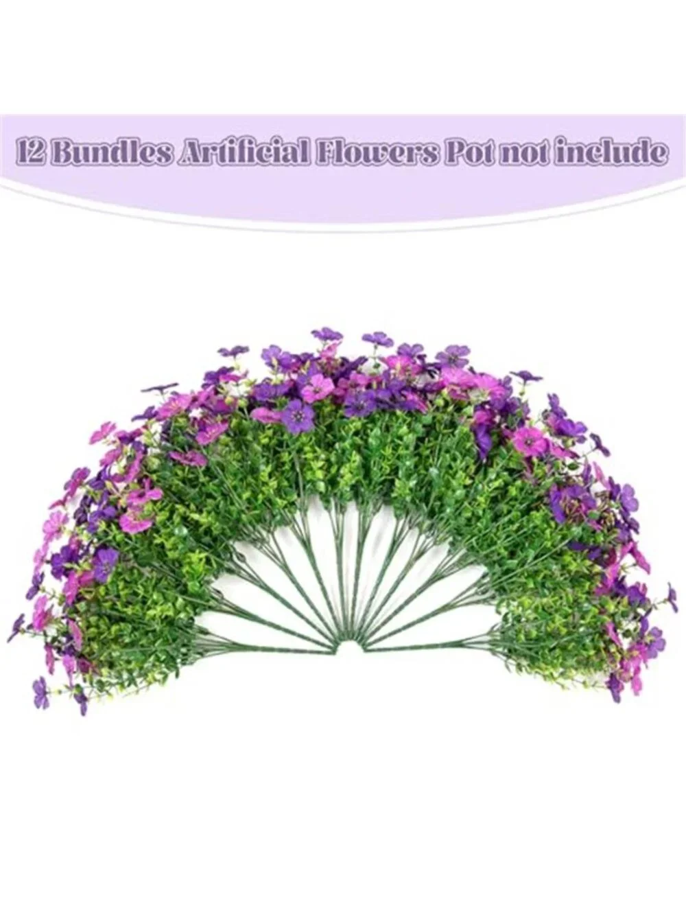Artificial Daisy Flowers Light Purple Faux Outdoor Plants Eucalyptus 12 Bundles
